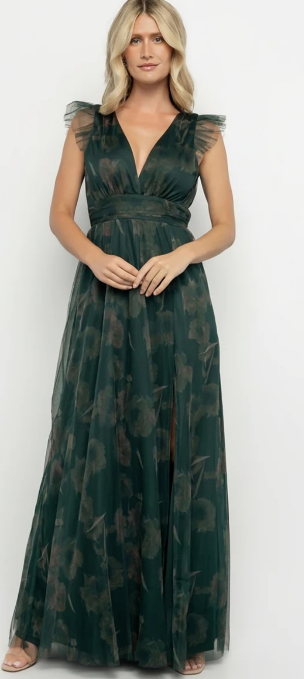 Baltic Born Adelyn Maxi with Sheer Cap Sleeves Size Small - Picture 2 of 15